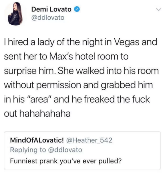 Demi Lovato Apparently Thinks Sexual Assault is Funny MRCTV